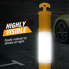 RoadHero 45 Inch Delineator Post with Rubber Base, Heavy Duty Yellow Traffic Delineator Posts Cones with Reflective Collars for Parking Lots, Road Safety, Construction Events 3 Pack