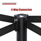 DuraSteel Crowd Control Barriers Line Dividers - Metal Stanchion Posts with 6.5ft Black Retractable Belt Ropes - for Store Queues, Airport Lines, Event Entries - 2 Set/Pack