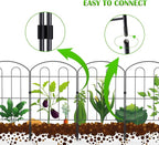 20 Pack Decorative Garden Fence Outdoor - 24in H x 22ft L Rust-Proof Coated Wrought-Iron Panels, Foldable Landscape Border for Patio Flower Beds, Animal Barrier & Yard Decor