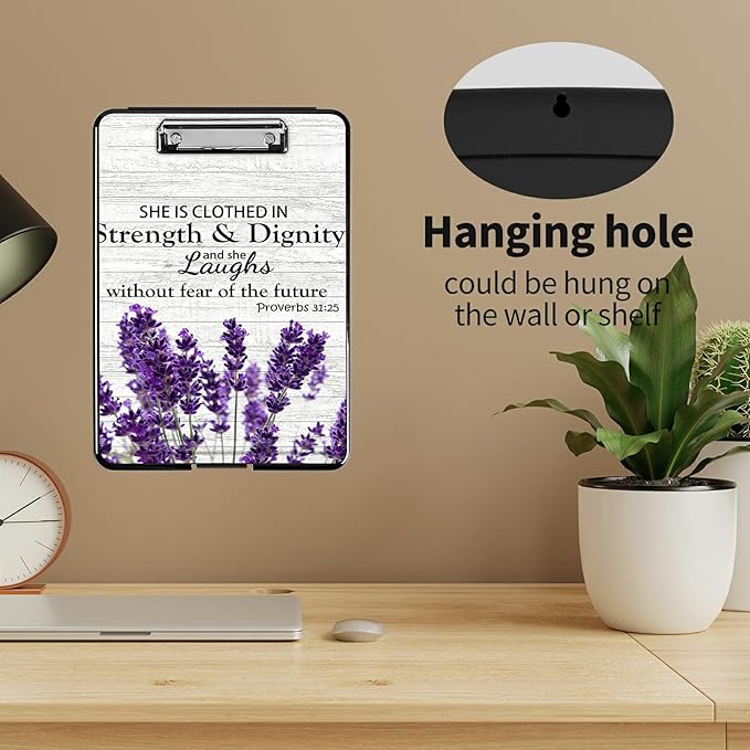 A4 Clipboards,Heavy Duty Waterproof Nursing Plastic Folder Clipboard with Storage Clip Boards,File Folder Storage Box Clipboard Case for Teacher,Doctor,Offices,Purple Lavender