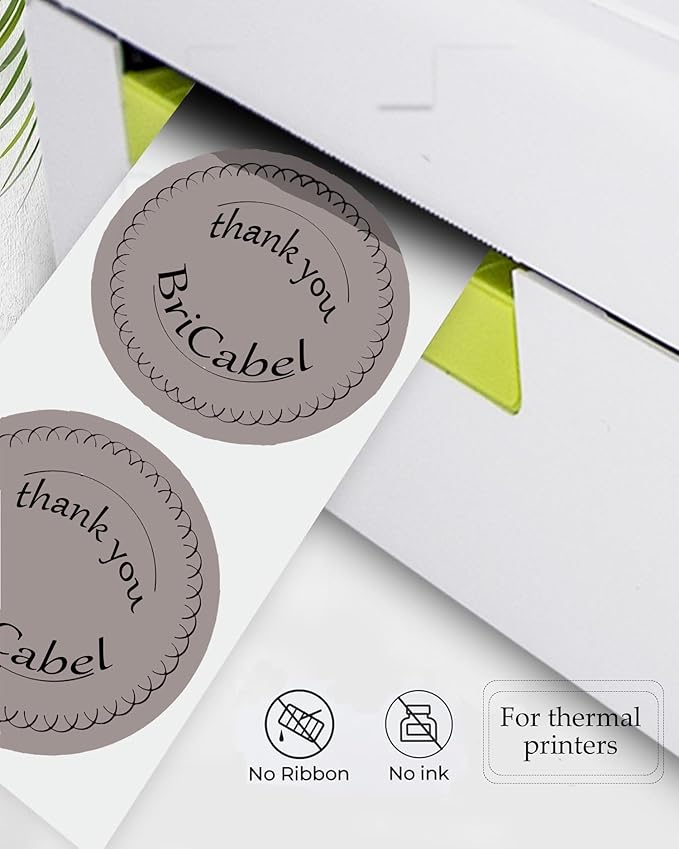 4 Inch Large Gray Circle Thermal Labels, Self-Adhesive Round Inventory Stickers, Multi-Purpose Round Roll Thermal Printing Stickers for Business and Domestic Use-300 Labels/Roll