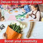 USA Made 24" x 1200" Orange Kraft Paper Roll, 45 lbs Thickness, American Quality Colored Kraft Paper for School, Bulletin Board - Odorless, Non-Toxic, Safe for Kids