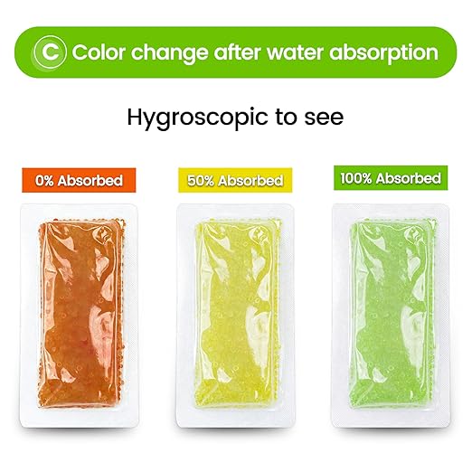 4Pcs 40 Gram Rechargeable Desiccant Packs, Indicating Silica Gel, Gun Safe Dehumidifier, New Style Desiccant Moisture Absorbing Bag