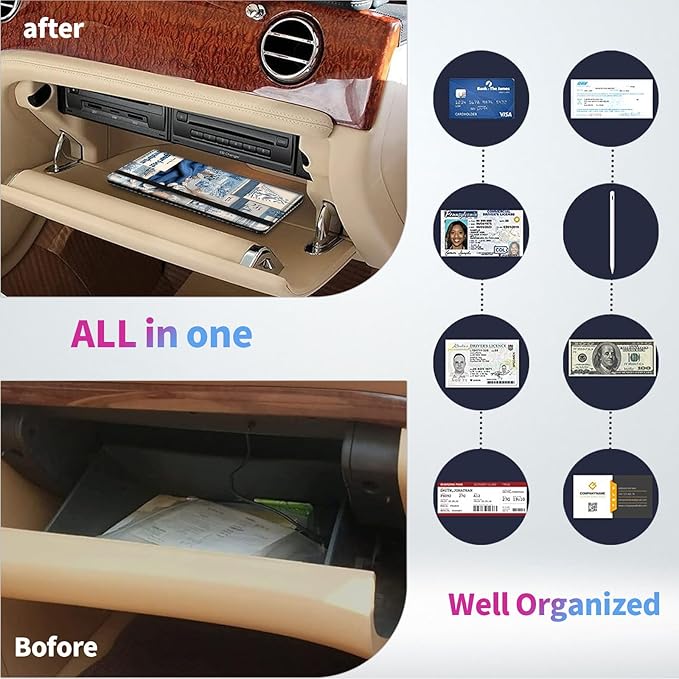 Car Registration and Insurance Card Holder - Blue Sailboat Coral Shell Collage Leather Document Organizer & Bifold wallet for License, Insurance Cards | Fits Vehicle Glove Box & Visor