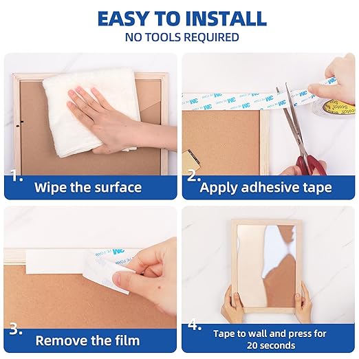 Double Sided Tape 2"×16.5Ft, Mounting Tape Heavy Duty No Residue, Removable PE Foam Tape Strips, Extra Strong Adhesive Tape Waterproof for Walls Home Office Decor Crafts Paint Picture Poster