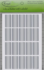 Royal Green Metallic Silver Sticker Labels 1.57 inch x 0.75 inch (40mm x 19mm) - 2000 Pack