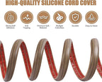 Floor Cord Cover Self Adhesive Cord Hider,20FT Cable Management, Extension Strip Protector for Wires, Prevent Cable Trips for Offices, Gyms, Exhibitions Cavity:0.39"(W) x 0.27"(H) Woodsmokedbrown