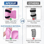 APEXUP Ice Pack for Knee Pain Relief, Large Reusable Wrap After Surgery, Flexible Gel Cold Pack for Injuries, Pain Relief for Back, Shoulder, Elbow, Ankle and Leg (Pink, XXL, 1PK)