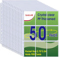 50 Pack,9 Pocket Page Protector, Trading Card Sleeve, Baseball Card Sheets or Skylanders, MTG, Coupon, Game Cards, Trading Cards, Football Cards