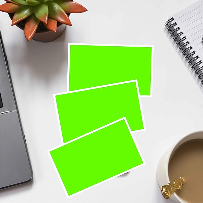 PARLAIM 3 x 5 inch Rectangle Sticker Labels, 250PCS Adhesive Color Coding Stickers for Moving Box Inventory Label, Fluorescent Green