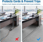 Eapele Floor Cord Cover 6.5ft Cord Covers for Wires on Floor, Heavy Duty Extension Cord Cover, Rubber Floor Cable Cover, Prevent Trip Hazard for Sidewalk Home Office Outdoor or Indoor Settings (Beige)