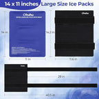 Ice Packs for Injuries 14" X 11": Ohuhu Hot Cold Gel Ice Pack X-Large Reusable Ice Packs with Wrap Flexible Pain Relief for Shoulder Legs Knee Back Hip Aches Injury Muscle Pain-Blue