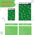 Poly Mailers 6x9 Inch 100 Pcs - Christmas printed Shipping Bags, 2.4mil Thickness, Waterproof and Tear Resistant Mailing Envelopes, Self-Sealing Packaging Bags for Small Business