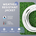 EP 8 Ft Outdoor Extension Cord, 12/3 SJTW Heavy Duty Extension Cable with 3 Prong Grounded Plug, 15 AMP Power Cord for Lawn, Garden, Appliances, White
