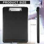 Geyee 8 Pcs Clipboard with Storage Plastic Foldable Nursing Clipboard Storage with Pen Holder 9. 5 x 13. 4 Inch Foldable Clip Board with Low Profile Clip for Student Teacher Nurse Office Supplies
