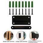 VIP Crowd Control Retractable Belt Stanchion Queue Safety Barrier Set,36" Ht, 78" Blue Belt + Sign Frame + Wall Bracket (6 Posts+SFrame+WBracket)