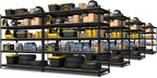 PrimeZone 48" W x 24" D x 72" H Heavy Duty Storage Shelves, 5 Tier Adjustable Garage Shelving Unit, Metal Organizer Shelf Utility Rack for Warehouse Pantry Closet Kitchen, Black, 8 Pack
