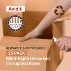 BOX USA Moving Boxes Large 18"L x 12"W x 12"H 25-Pack - Corrugated Cardboard Box for Shipping, Mailing, Packing, Packaging and Storage