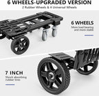 KEDSUM 4-in-1 Convertible Hand Truck Dolly with Folding Crate, 600LBS Heavy Duty Dolly Cart with Wheels, Adjustable Handle & Caster Wheels, Shopping Cart for Groceries, Packages, Collapsible