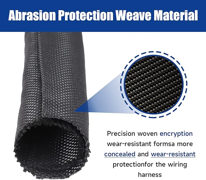 Cord-Protector Wire Loom Tubing Split Braided Sleeves Used to Wrap and Protect Wires & Organize Cables & Hide and Conceal Harness (5/16" - 54 Feet)