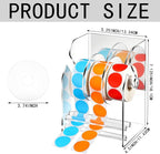 Geosar 1 Pc Adjustable Label Dispenser 3 Disks Sticker Roll Holder Sticker Dispenser Clear Label Roll Holder Acrylic Tape Organizer Stand for Office Home Desktop