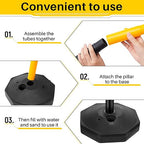 Konohan 6 Sets 34 Inch Parking Cone Delineators Post Traffic Cone Plastic Stanchion Set Stands Parking Barrier with Base 6.6 ft Chain S Hooks Reflective Collar (Yellow,Black)