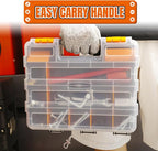 Generic Tool Box with Transparent Lid, Double Side 34-Compartments Organizer Box with Removable Dividers for Hardware, Screws, Bolts, Nails, Beads, Jewelry and Fishing Accessories, Orange, 4 Packs