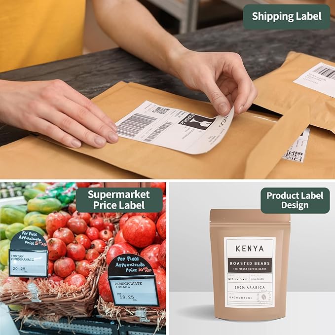 [1000Labels] 4"x6" Shipping Label 4 Rolls, 4-x-6-inch Thermal Label Paper, Compatible with Zebra 2844 Brother Rollo Direct Thermal Printer