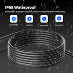 150 FT Outdoor Extension Cord Waterproof, Black, 3-Prong Power Cord, 16 AWG SJTW, 10A 1250W, Grounded, General Purpose Long Extension Cord for Lawn & Garden