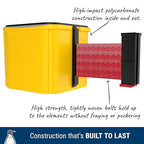 WM412 Retractable Belt Wall Mounted Yellow Crowd Control Barrier and Receiving End, 25' Authorized Access Only Belt