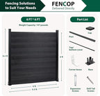 6'' x 6'' Outdoor Privacy Fence, Wind Resistant, Wood Plastic Composite Fence Panel with 1 Post, Fencing for Yard, Backyard, Garden and Pool