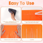 3 Pack 3.3x8.2 Feet Orange Foil Fringe Backdrop Curtains, Tinsel Streamers Birthday Party Decorations, Fringe Backdrop for Graduation, Baby Shower, Gender Reveal, Disco Party