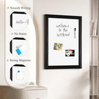 4 THOUGHT Dry Erase Board, 24 x 36 in Magnetic Whiteboard Black Vintage Wood Frame Wall-Mounted White Board Decorative Notice Board for School, Office, Home, Kitchen with 8 Magnets 4 Markers 1 Eraser