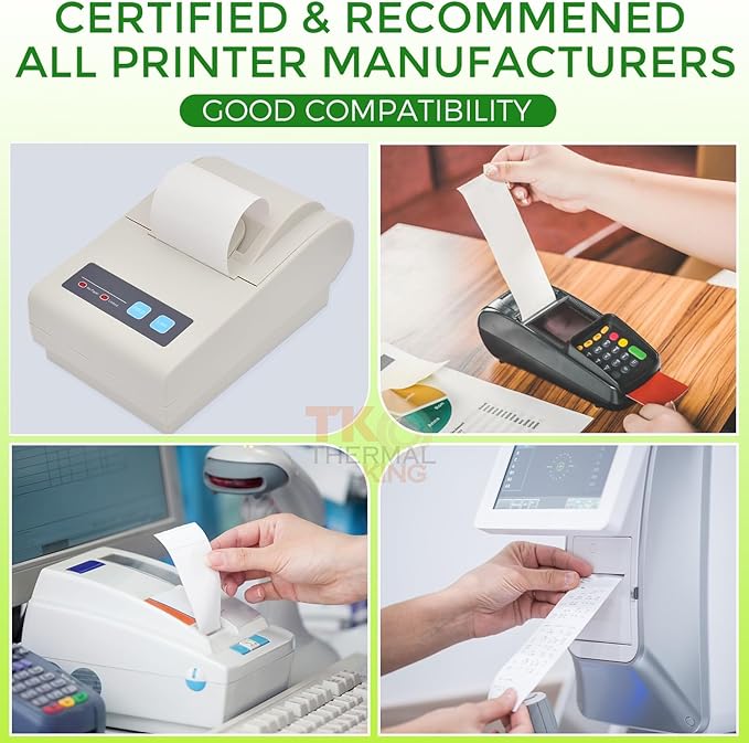 (50 Rolls) 2 1/4" 50' feet White Paper Cash Register POS Receipt, Fits All Credit Card Terminal Great For Cashier Receipt Small Business Premium Quality
