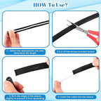Pangda 300 Feet 1/4, 1/2, 3/8 Inches Wire Loom PET Expandable Braided Sleeving Braided Sleeve for TV, Computer, Home Theater(Black)