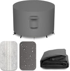 Heavy Duty Patio Furniture Covers Waterproof, 600D Round Outdoor Furniture Cover Waterproof for Sectional Sofa Couch, Outdoor Dining Table and Chair Set Covers 36"DIA x 28"H, Grey