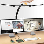 ShineTech LED Desk Lamp for Home Office, 25 Lighting Modes Swing Arm LED Lamp with Clamp, Gesture Sensor, Type C Port, Auto-Off Timer Lamp for Reading