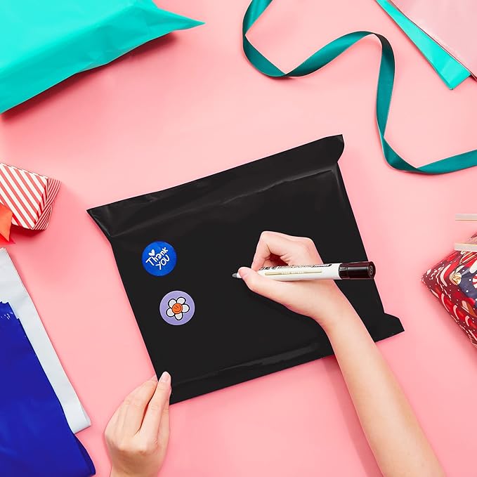 Fuxury 500 Pcs Poly Mailers 14.5x19 Inch, Bulk Shipping Bags for Clothing, Strong Adhesive Shipping Envelopes for Small Business Suppliers,Waterproof Mailers Poly Bags Mailing Envelopes Balck