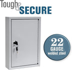 BankSupplies Fort Knox Key Holder Cabinet - 40-Key Cabinet - 40 Easy-to-Write-On Key Tags - Piano Hinged Door - Standard Keyed Lock - Steel Construction - Key Lock Box