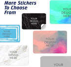 100 Custom Vinyl Stickers - Upload Your own Image, Text, Design, Logo - Personalized Logo Labels for Handmade, Packaging, Bottle, Jars, Candle, Brand Stickers (Black Marble, 4x2)