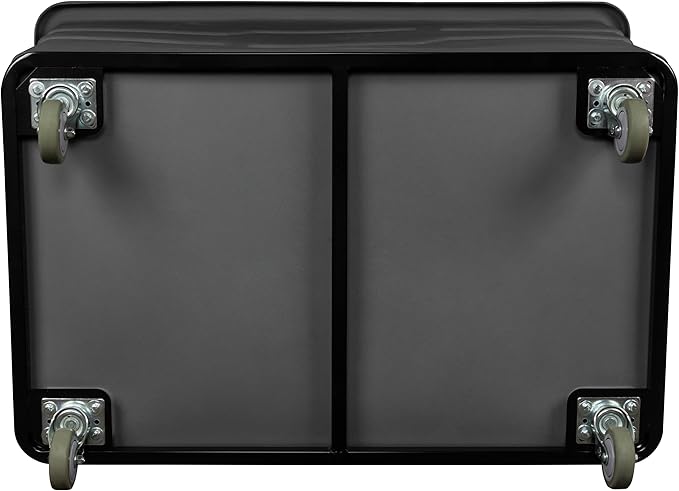 Commercial 20 Bushel Utility Cart with Steel Base, Poly Box Basket Truck, Laundry Cart, and Rolling Trash Bin, 51.5-Inch x 35.5-Inch x 36-Inch, 1000 Pound Weight Capacity, Black