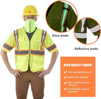 AYKRM 11 color High Vis Reflective Safety Vest for Women Men Security Pocket Zipper
