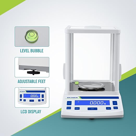 LICHEN Lab Scale High Precision Scale Laboratory 0.001gx500g Accuracy Lab Digital Analytical Balance Weigh(500g,1mg)