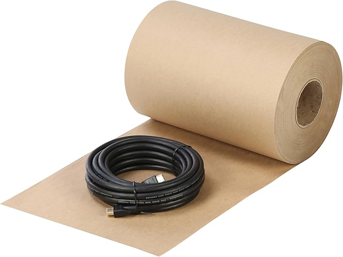 The Boxery Kraft/Brown Kraft Paper Roll, 12” x 9000” (750’)-50lb. Thickness, Heavy Duty Brown Wrapping Paper, Natural Kraft Packing Paper, Void Fill, Arts and Crafts, Bulletin Boards, Gift Wrapping