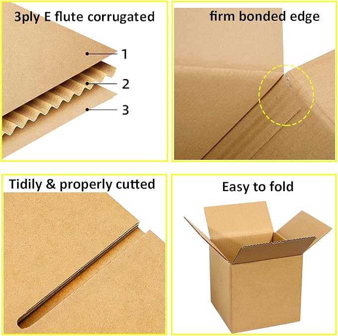 40 Pack Small Shipping Box 6x6x6 inch, Corrugated Cardboard Mailer Shipping Boxes for Small Business Packing Mailing