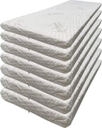 Foamma 0.5” x 30” x 72” High Density Foam Bunk Mattress, Organic Cotton Cover, Made in USA, Comfortable, CertiPUR-US Certified, 7 Pack