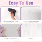 3 Pack 3.3x8.2 Feet White Foil Fringe Backdrop Curtains, Tinsel Streamers Birthday Party Decorations, Fringe Backdrop for Graduation, Baby Shower, Gender Reveal, Disco Party