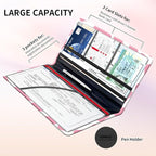 Premium Car Registration and Insurance Card Holder, Cute PU Leather Car Document Holder, Vehicle Glove Box Car Organizer with Magnetic Closure for Driver License, Cards Pink Cow Print