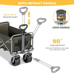 Collapsible Wagon Cart with Removable Tabletop, 500LBS Folding Wagons with Extended Tailgate, Big All-Terrain Wheels, Heavy Duty Utility Wagon Carts for Beach, Picnic, Grocery, Outdoor