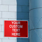 Aluminum Weatherproof Metal Sign Multiple Sizes Custom Personalized Text Here Red White Danger Horizontal Street Signs 24x18Inches